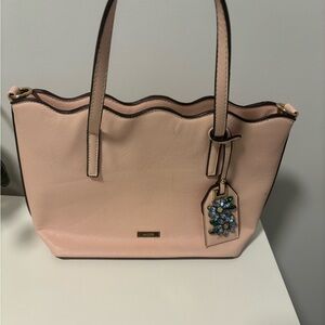Aldo Light Pink Tote with Floral Charm